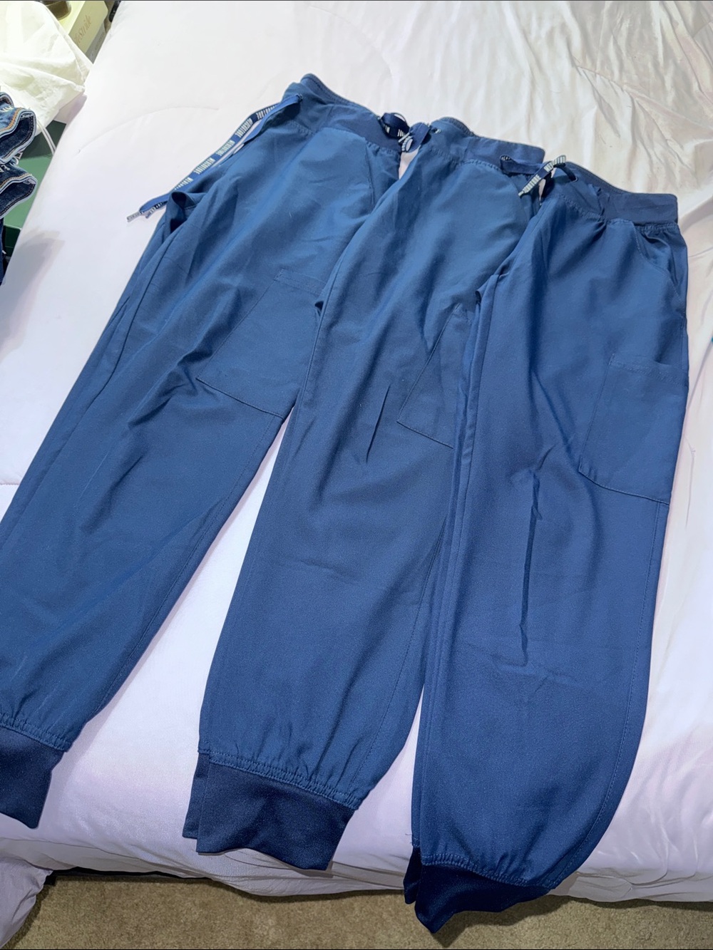 **3 PAIRS** Med Couture Women's XS Navy Blue Jogger Scrub Pants